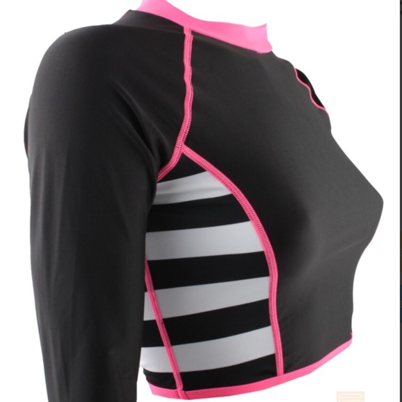 Juicy Couture Sport- Rash Guard Swim Top (S) Black - Picture 3 of 9